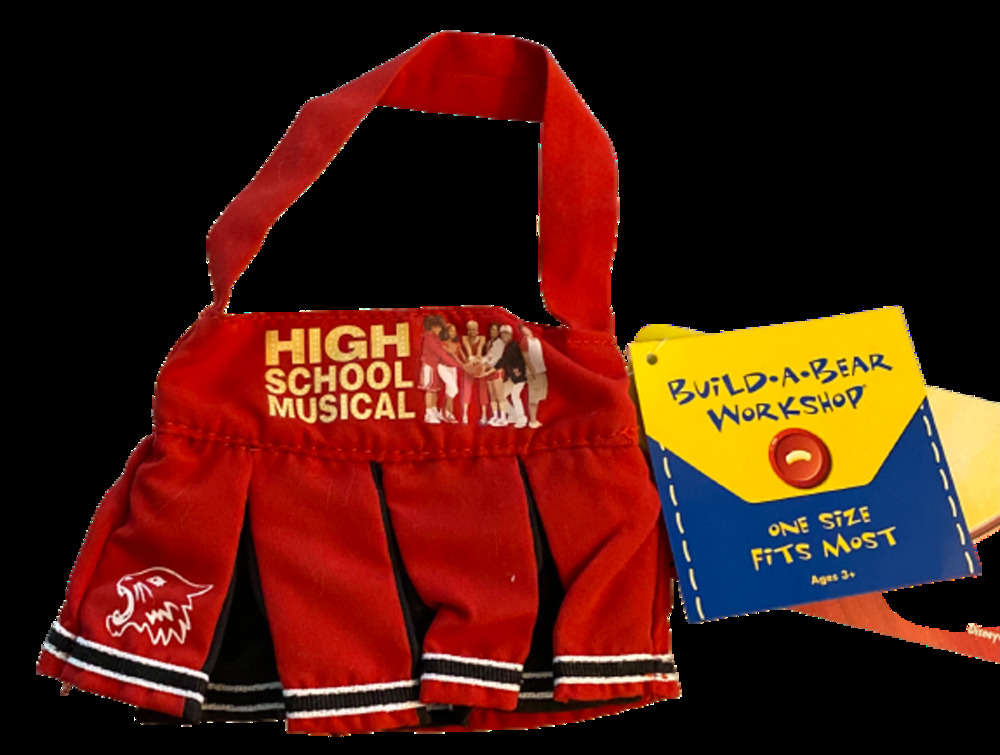 Build a Bear Plush High School Musical BABW Bear Cheerleader Skirt Purse